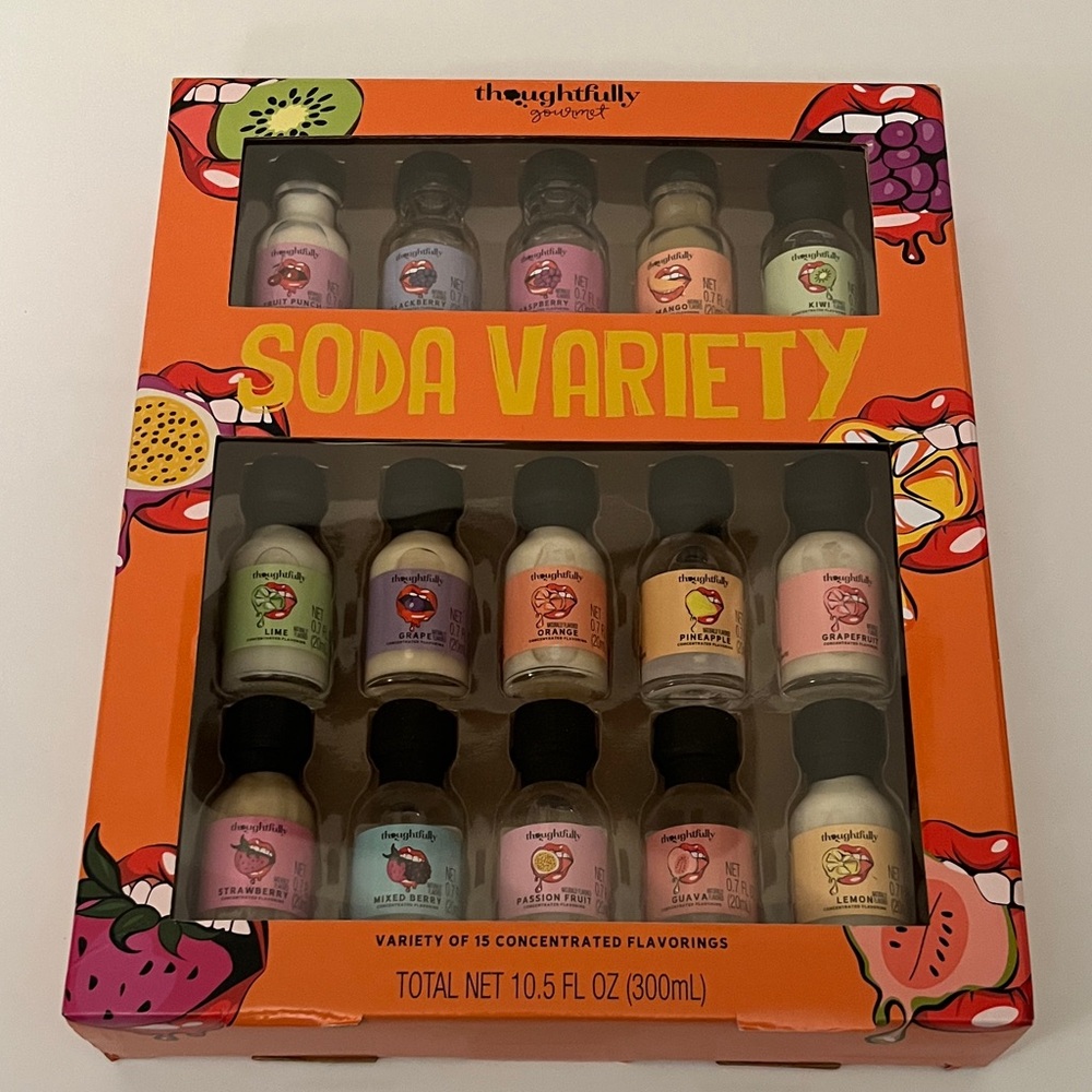 SodaStream Flavors Variety Pack 11+ Fruity Flavours for Carbonated Drinks Baking